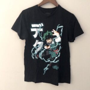 My Hero Academia Black T-Shirt crewneck short sleeves 100% cotton SZ M (38/40).